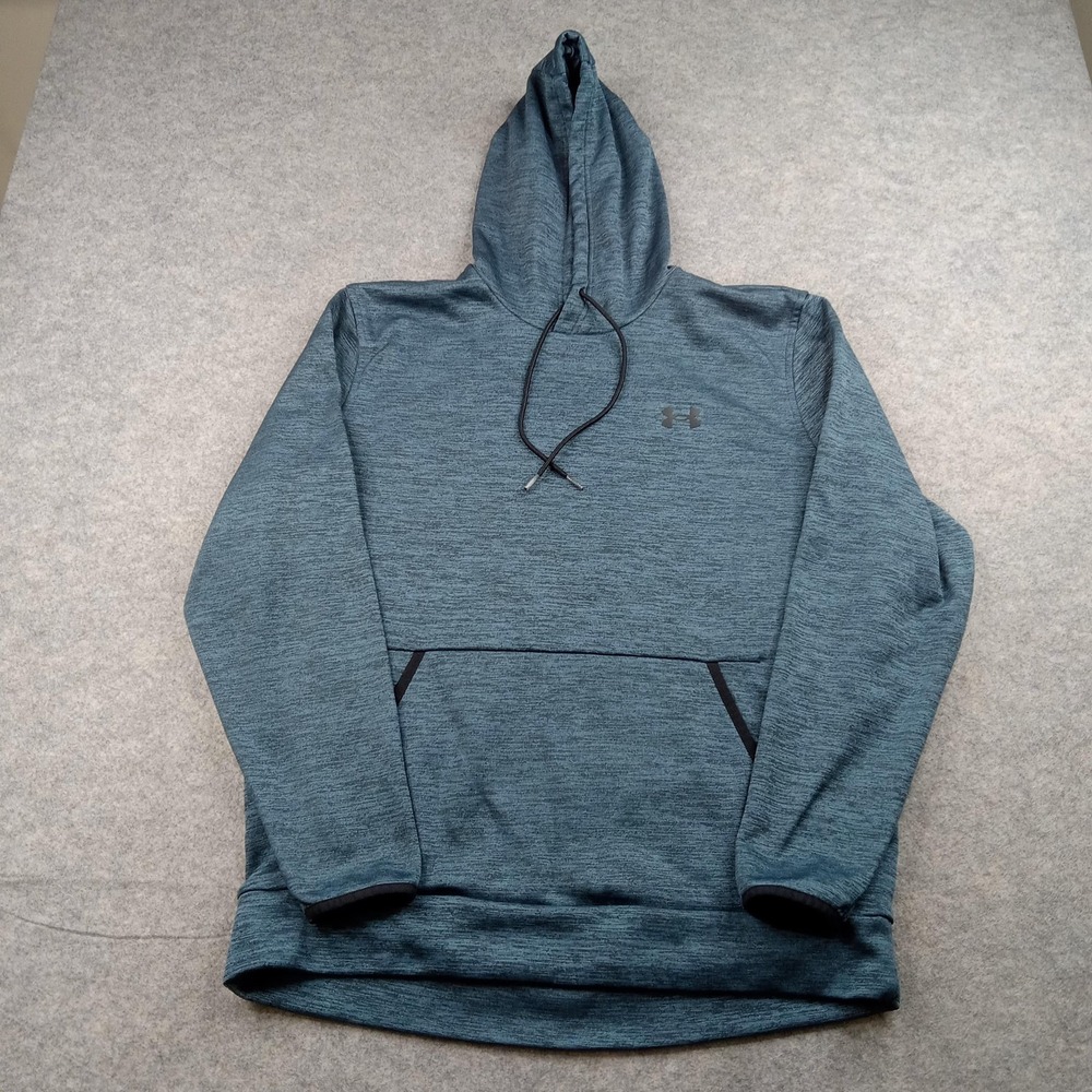 Under Armour Hoodie Mens Large Blue ColdGear Loose Fleece Pullover Sweatshirt